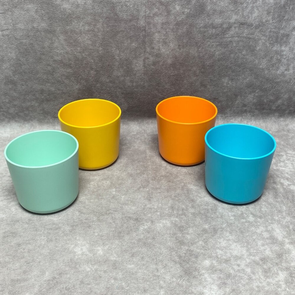 4 Multicolor Sun Squad Small Drinkware Tumblers 8oz Cups Recycled Material